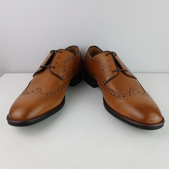 Johnston & Murphy Size 10 Henrick Wingtip Lace-up Shoe- Tan 15-3270 NEW - Picture 5 of 9